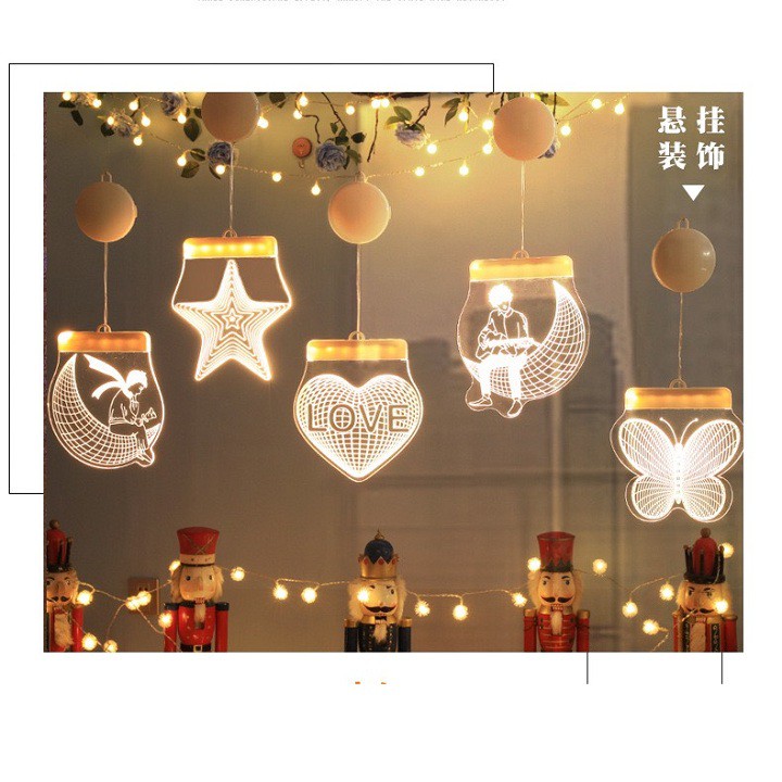 Đèn Led 3D Trang Trí Treo tường Màu Trắng