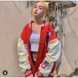 /UNCOVER/ Varsity jacket Đỏ
