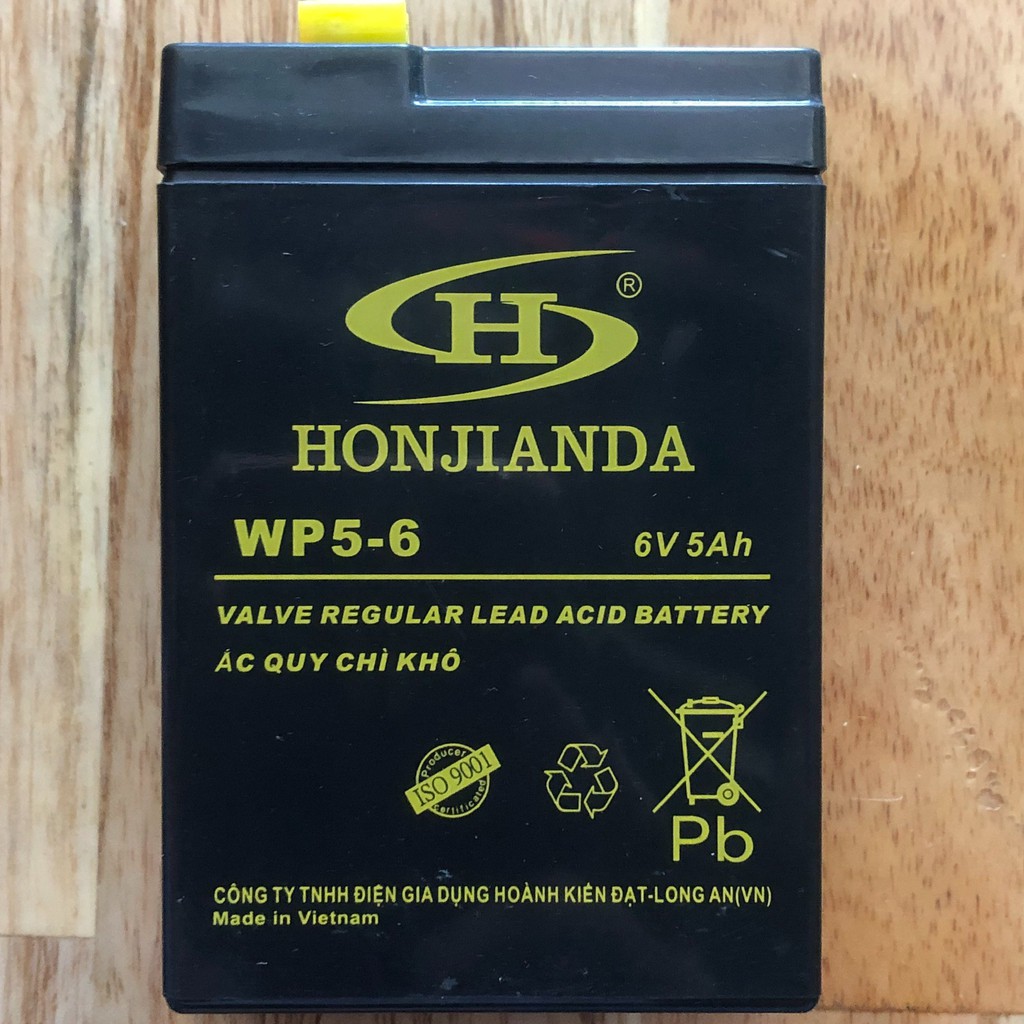 Bình ắc quy các loại Honjianda 6v- 5Ah, PA 6-4.5 Ah.... cho quạt sạc, quạt tích hợp.# phụ tùng thay thế
