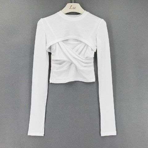 Áo Lửng Tay Dài Hai Mảnh Phong Cách Âu Mỹ Quyến Rũ Dành Cho Nữ