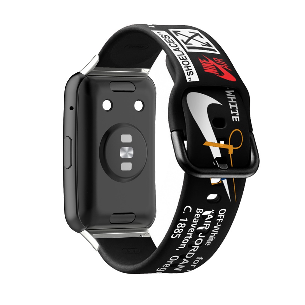 Dây đeo silicone thoáng khí in họa tiết hoạt hình dễ thương cho đồng hồ thông minh Huawei Watch Fit