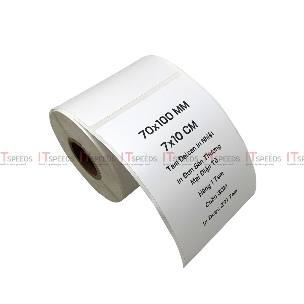Cuộn Giấy Decal In Nhiệt 70 x 100Mm, Kèm Lớp Keo, Dài 30 Mét, In Được 290 Tem, In Vận Đơn Shopee, TMĐT, Lột Dán Gói Hàng