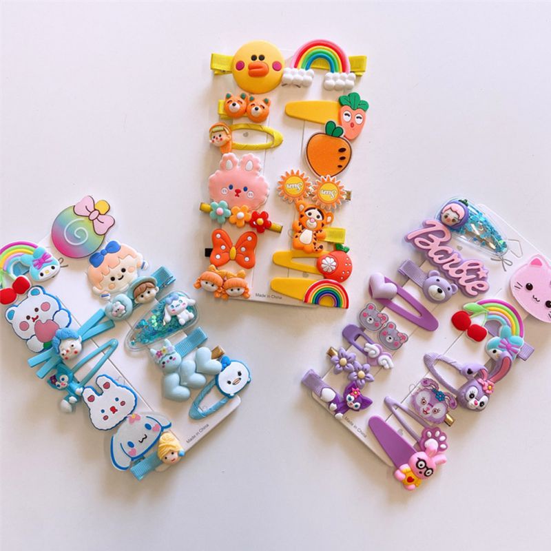 Set 14 Kẹp Tóc Không Đau Kiểu Công Chúa Dễ Thương Cho Bé Gái