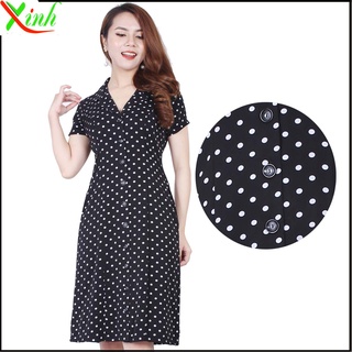 Đầm chấm bi cổ vest ThoiTrangXinh DL413