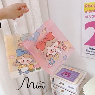 Túi đựng quà trong suốt in hình cô gái má hồng cute đáng yêu size 19*21cm