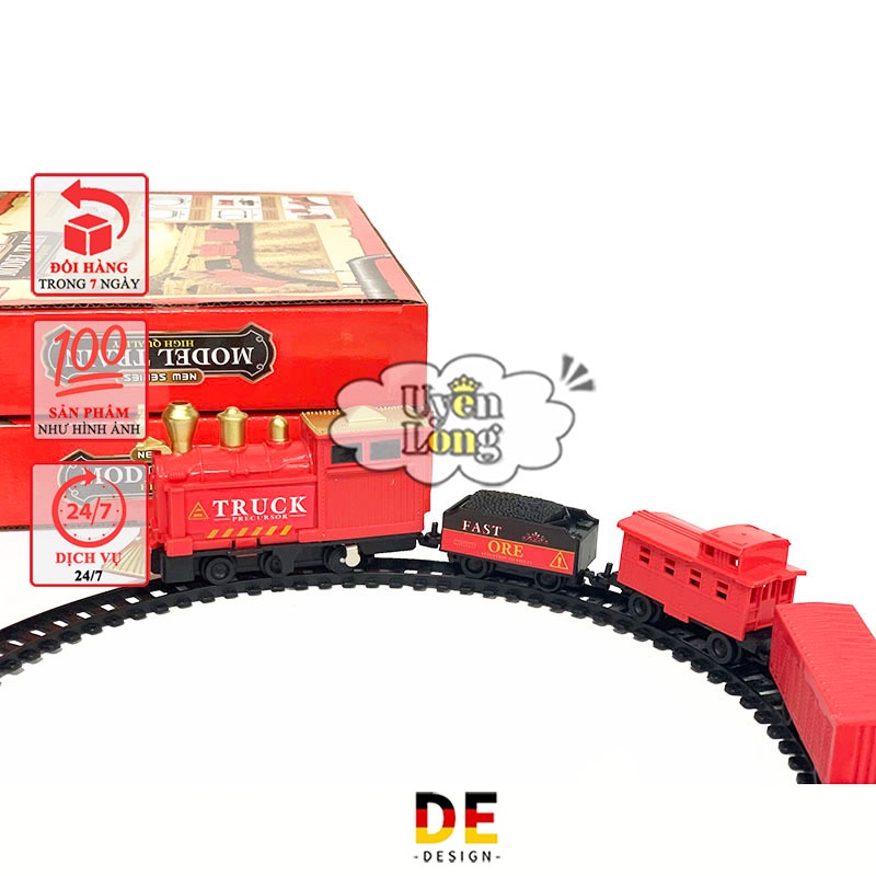 Đồ Chơi Tàu Hỏa CLASSIC TRAIN Đường Ray Chạy PIN, 4 Toa Mini, Tiêu Chuẩn Quốc Tế