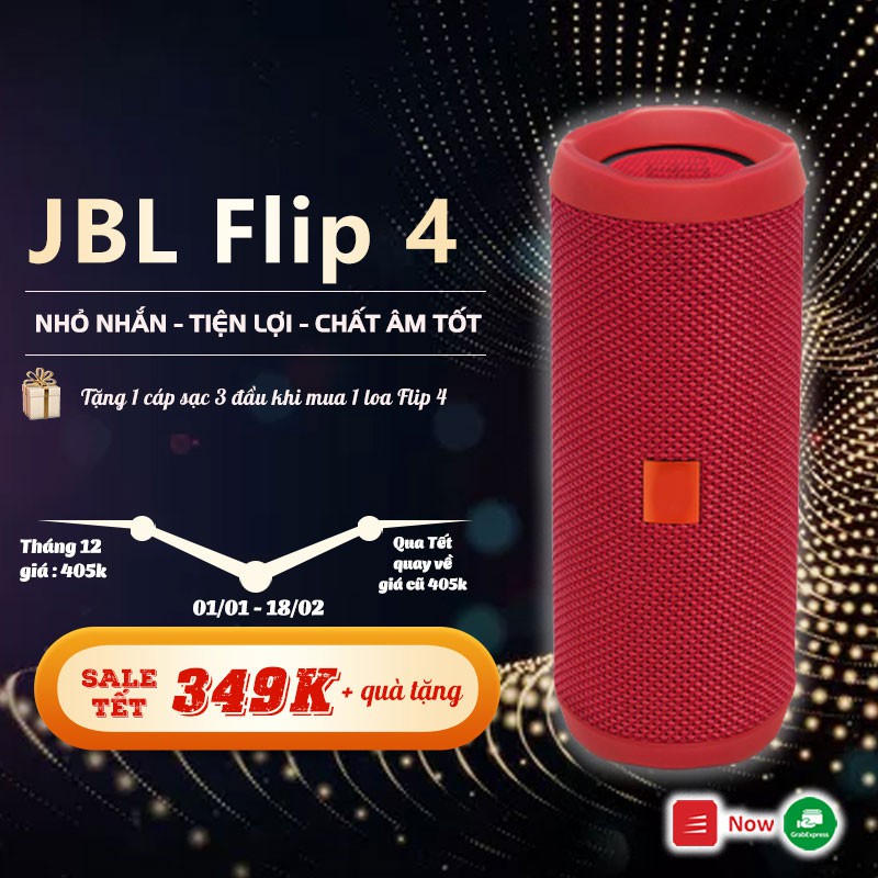 Loa bluetooth mini flip 4 Pedoz không dây, kết nối bluetooth bán kính 10m, chống nước JPX7, âm bass trầm, chân thực.