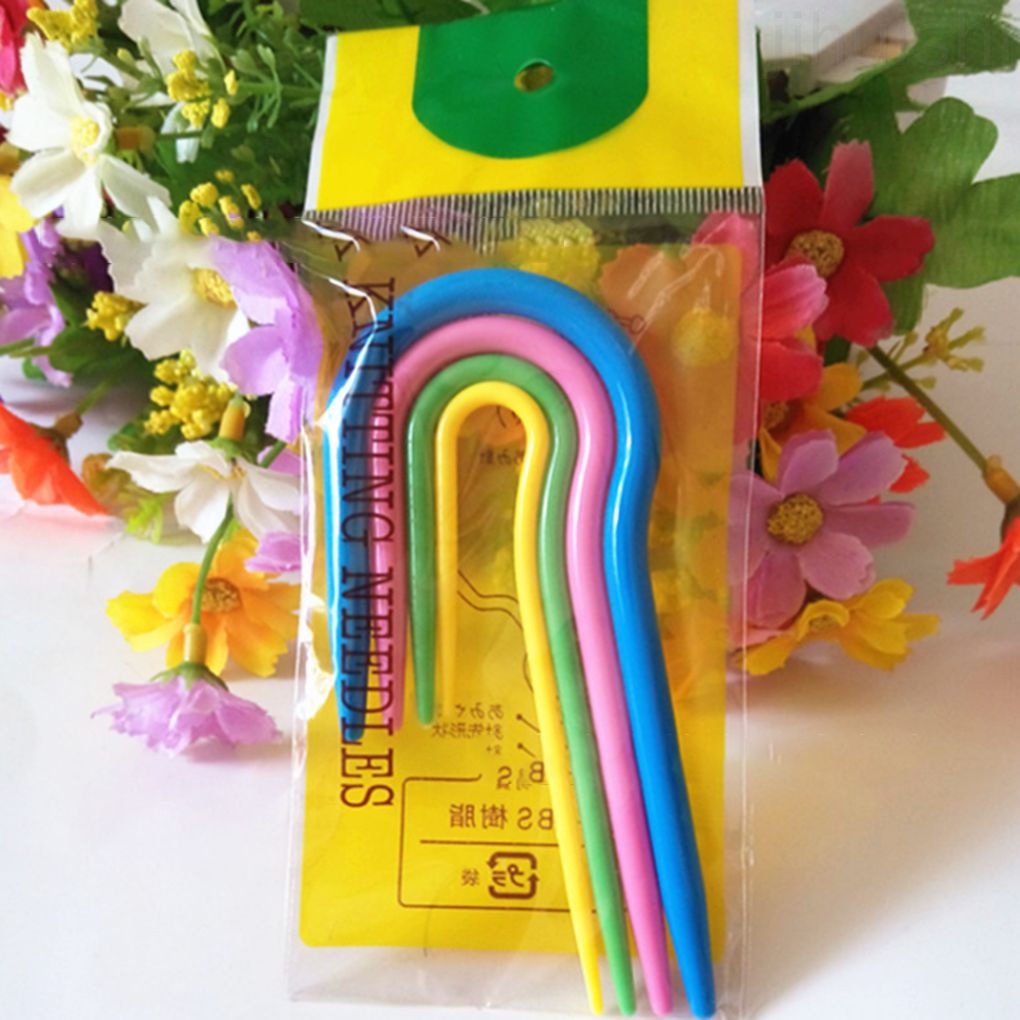 Set 4 Kim Đan Len Hình Chữ U Màu Sắc Ngẫu Nhiên