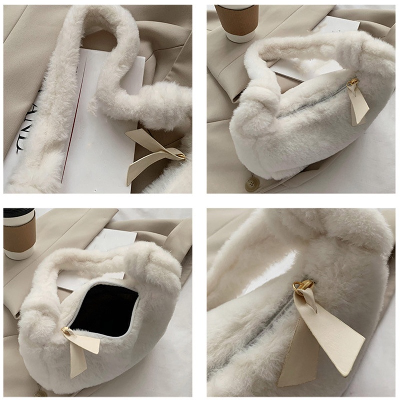 Túi Xách Lông Nhung Màu Trơn Thời Trang Dành Cho Nữ Pu