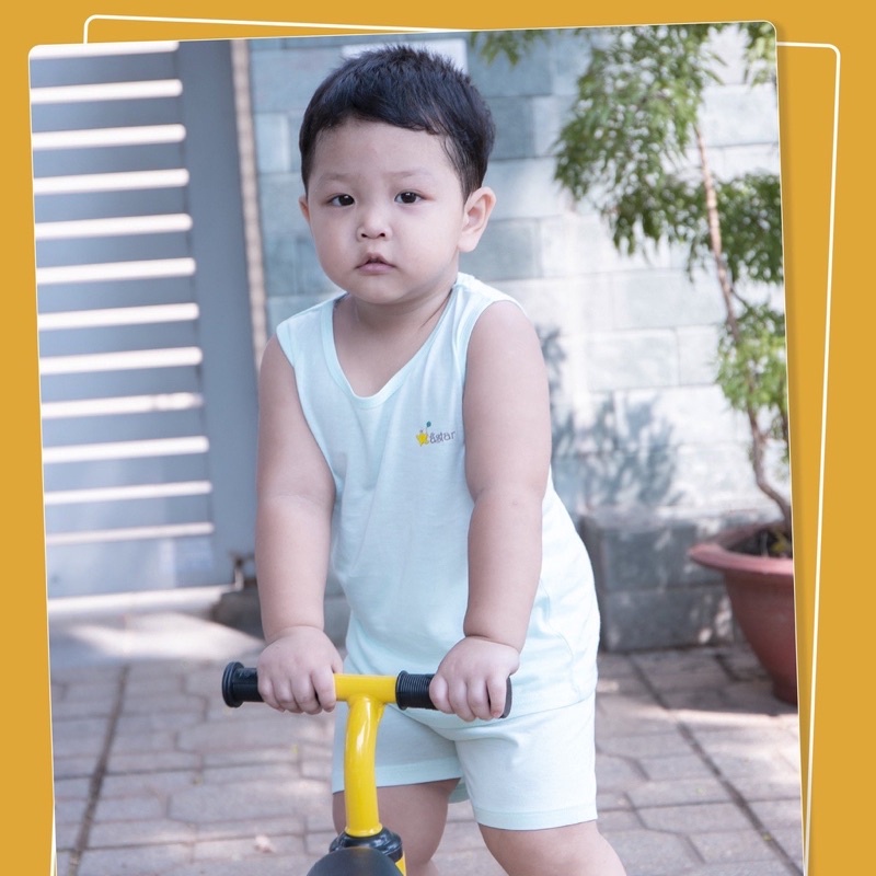 Bộ ba lỗ Astar vải sợi tre siêu mềm mát cho bé