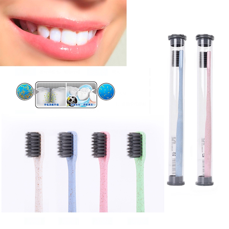 Bàn chải đánh răng bằng lúa mạch và sợi than tre mềm cho du lịch