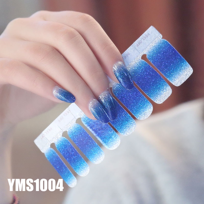 Bộ nail sticker dán móng tay trang trí nghệ thuật 3D đổ gradient lấp lánh YMS1001-1014 chống thấm nước