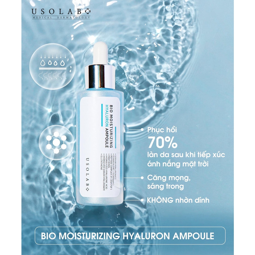Tinh Chất Dưỡng Ẩm HA USOLAB BIO MOISTURIZING HYALURON AMPOULE 50ml