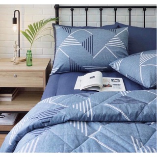 Bộ chăn drap xanh dương hoạ tiết