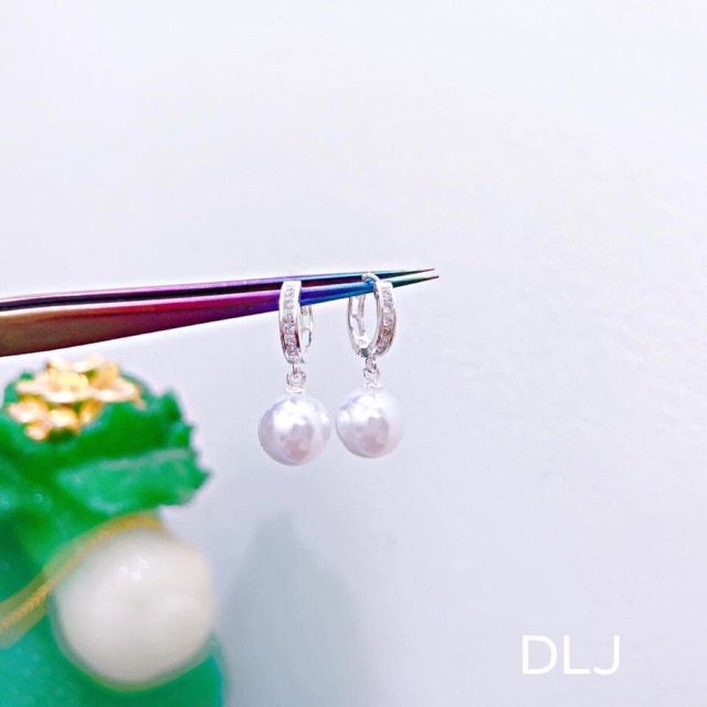 Bông tai bạc mix trai thả nhỏ xinh BT0106