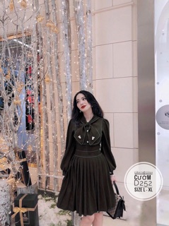 Bigsize Đầm nơ đính cườm D252
