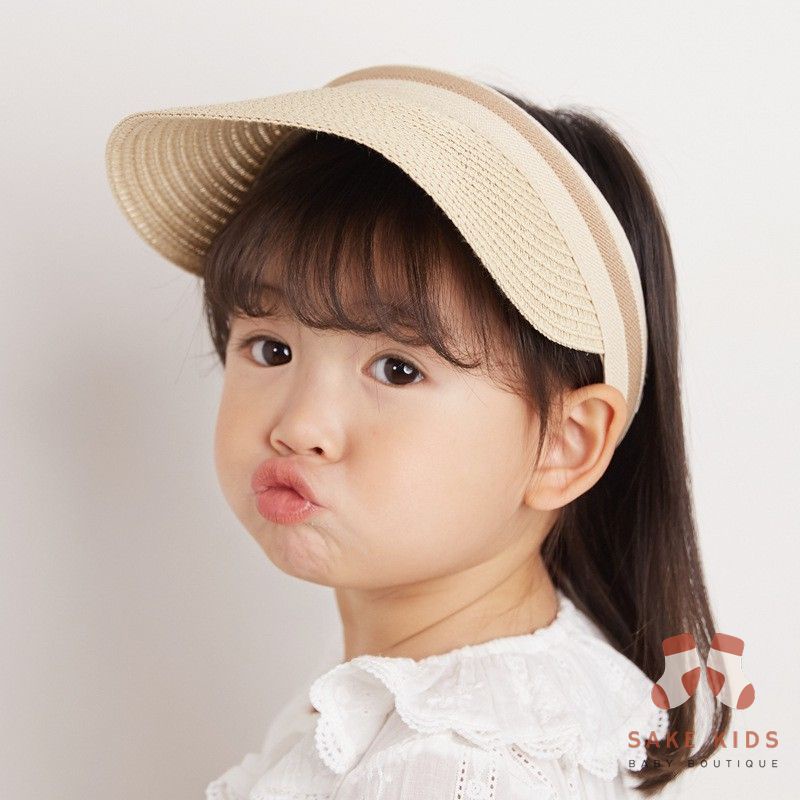 Mũ Cói Cho Bé - Mũ cói Tai Thỏ mùa hè không chóp cho bé từ 1-4 tuổi kiểu dáng Hàn Quốc dễ thương MC03