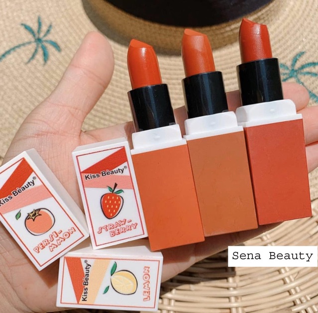 Son Thỏi [FREE SHIP] Son Thỏi Lì Kiss Beauty Hoa Quả Fruit Matte Lipstick Mẫu Mới Đẹp [sonthoili] | BigBuy360 - bigbuy360.vn