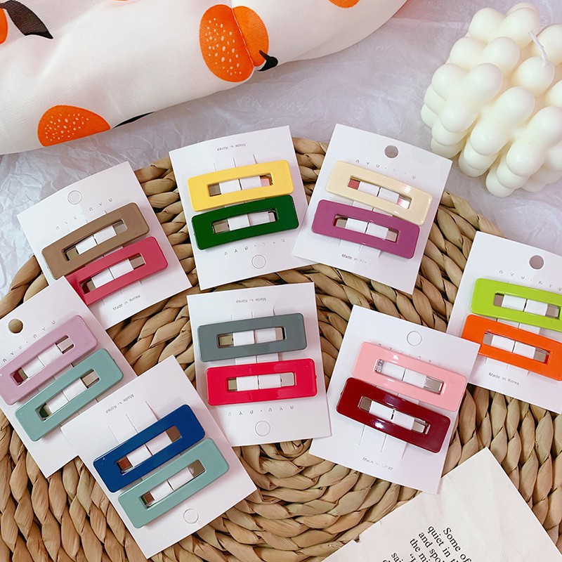 Set 2 kẹp tóc nhiều màu dễ thương cho bé gái