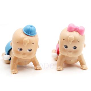 5pcs/lot Boy Girl Wind up Crawling Crawl Clockwork Toy Doll Kid Party Gift For Baby