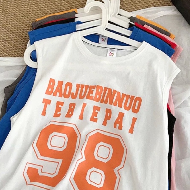 Áo Thun Ba Lỗ Thể Thao Nam Cỡ Lớn M-5XL In Họa Tiết Phong Cách hip hop Hàn Quốc Thời Trang