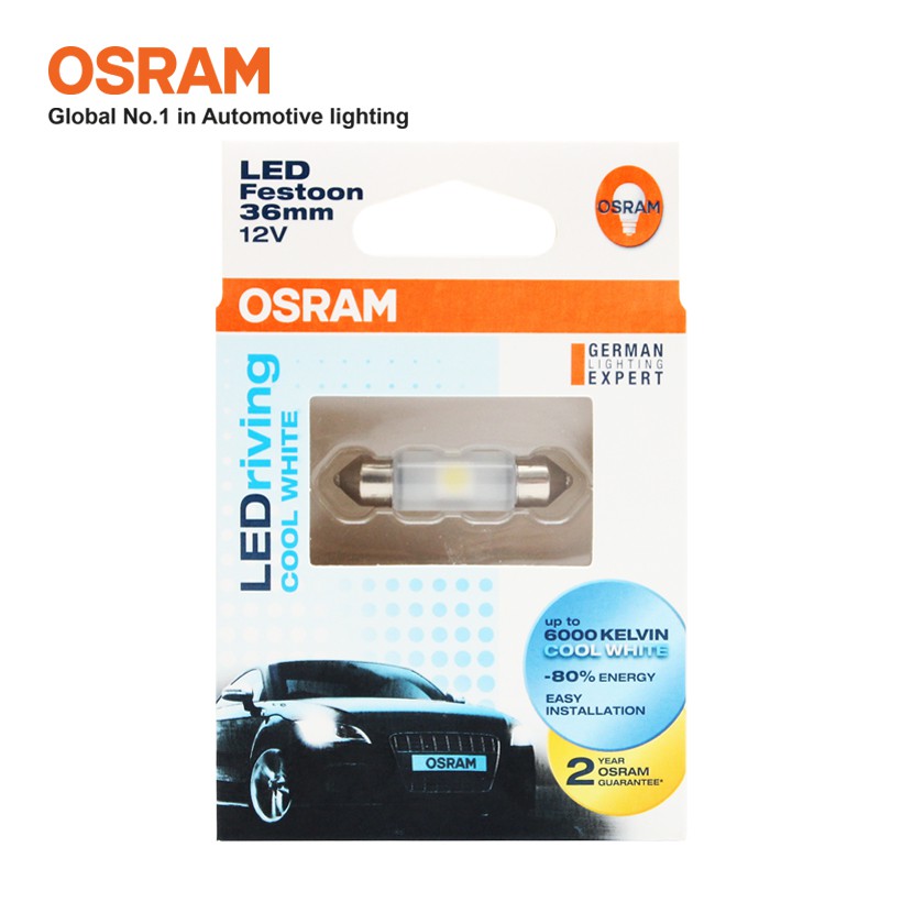 Bóng Đèn Led Cana Trung OSRAM Standard Retrofit C5W 12V Màu Trắng Cool - Nhập Khẩu Chính Hãng