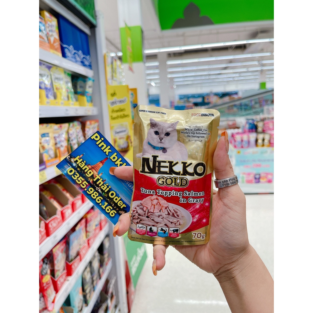 [Mã PET50 giảm 10% - tối đa 50K đơn 250K] Pate Nekko Gold ⚡BẢN SIÊU CẤP ⚡Nekko Gold super premium cat food Pouch 70g