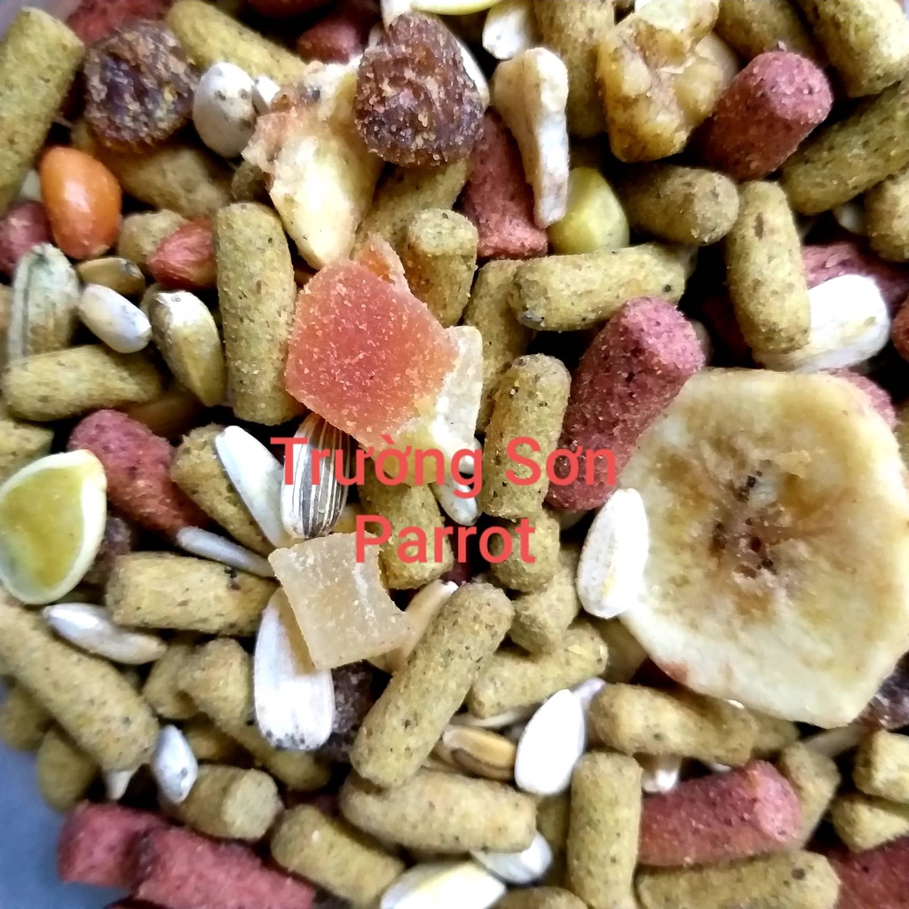 Thức ăn viên và trái cây cho vẹt trung và vẹt lớn MY PARROT ARA & C của Ý