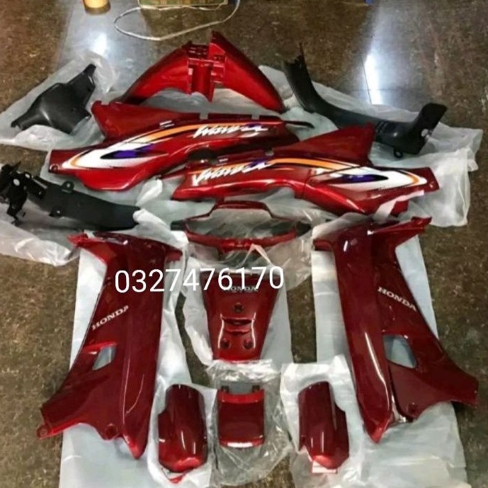 Bộ nhựa dàn áo xe WAVE Alpha đời đầu màu đỏ nâu zin honda