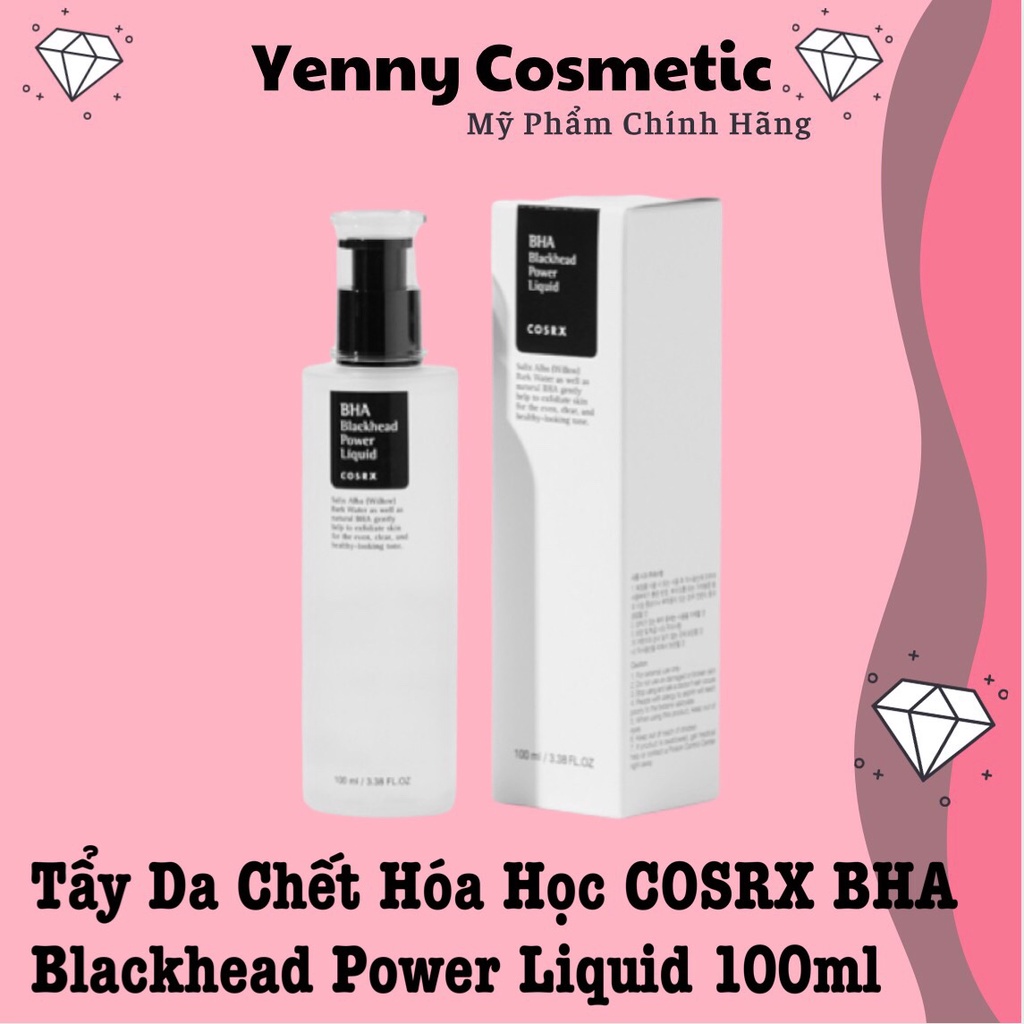 Tẩy Da Chết Hóa Học Hỗ Trợ Xóa Mụn Đầu Đen, Mụn Ẩn, Lỗ Chân Lông To COSRX BHA Blackhead Power Liquid 100ml