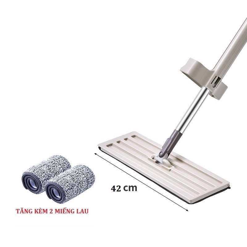 Cây Lau Nhà Tự Vắt Thông Minh Xoay 360 độ Tiện Dụng - Tặng Bông Lau