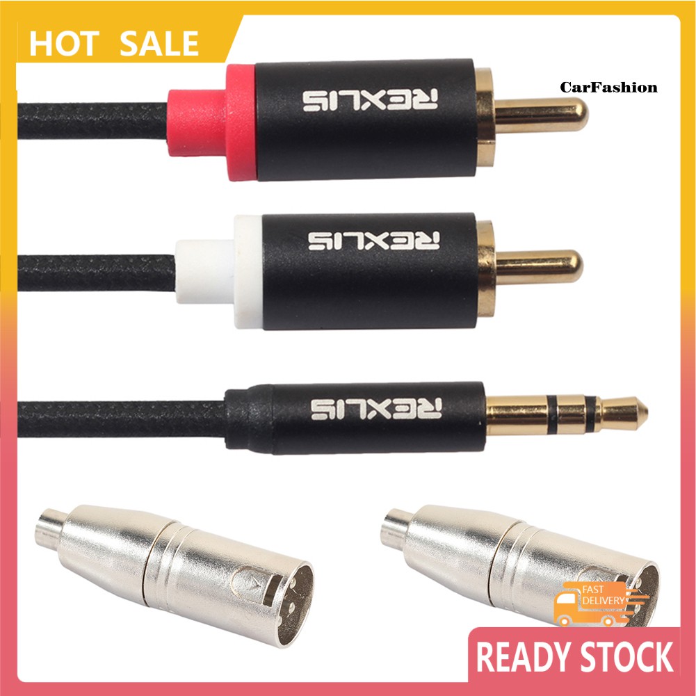 Dây Cáp Chuyển Đổi Âm Thanh Từ Giắc Cắm 3.5mm Sang 2 Rca Dài 1.8m + Đầu Cắm Rca 3 Chấu Xlr