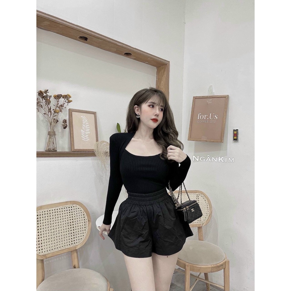 Áo len tay dài cổ vuông quảng châu CS95