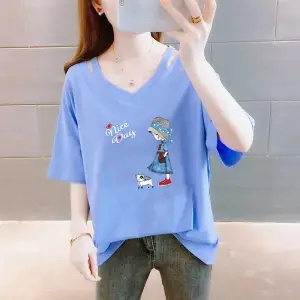Áo Thun Nữ Cổ Chữ V Plus size C9046 (40-150KG)