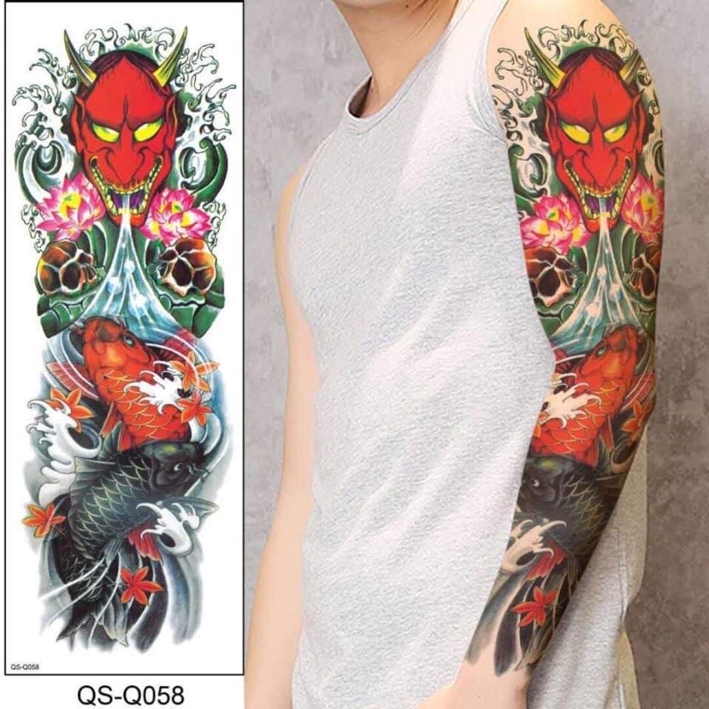 2 Tấm Hình xăm Dán ngực và kín tay