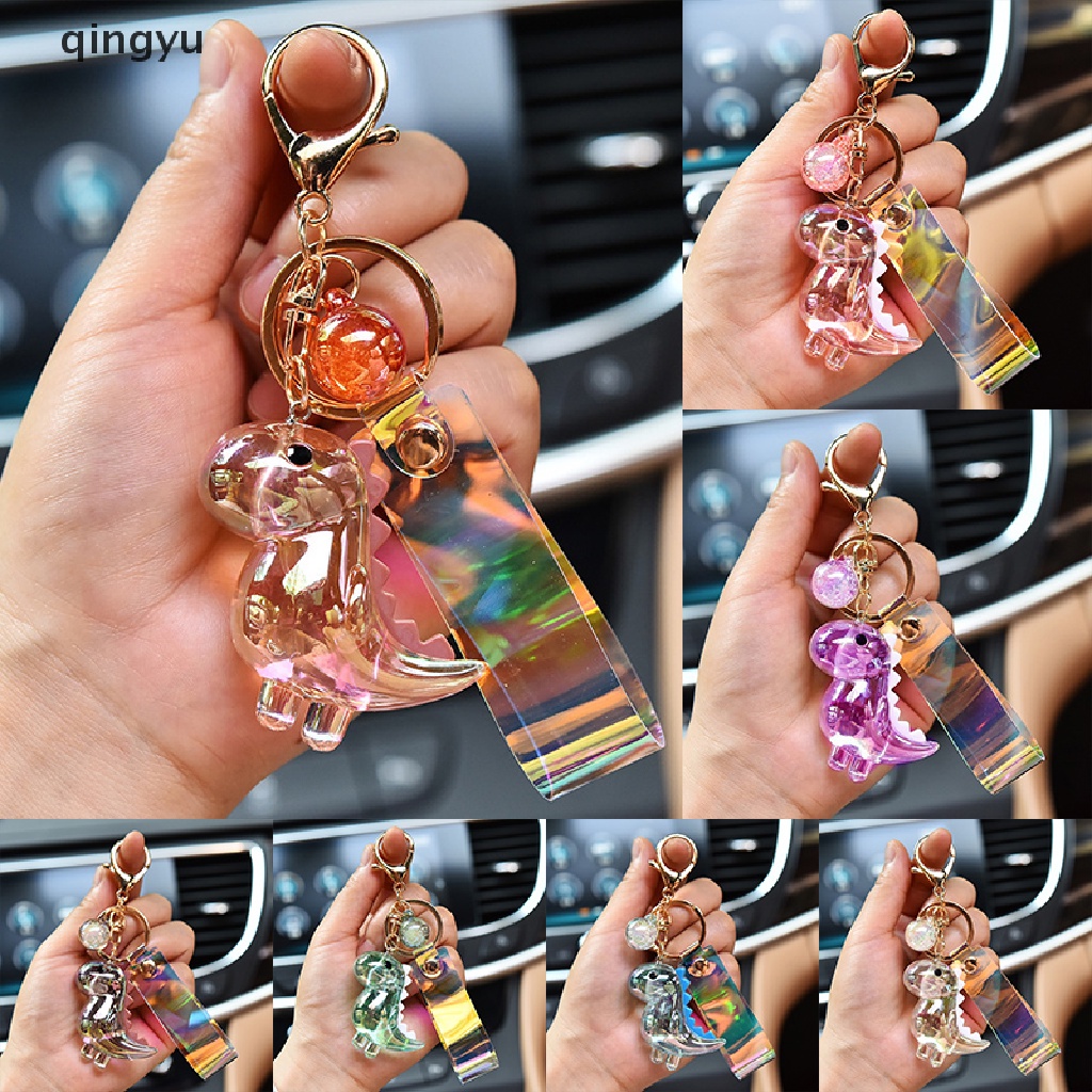 Qingyu Móc Khóa Acrylic Hình Khủng Long Hoạt Hình Sáng Tạo Dễ Thương