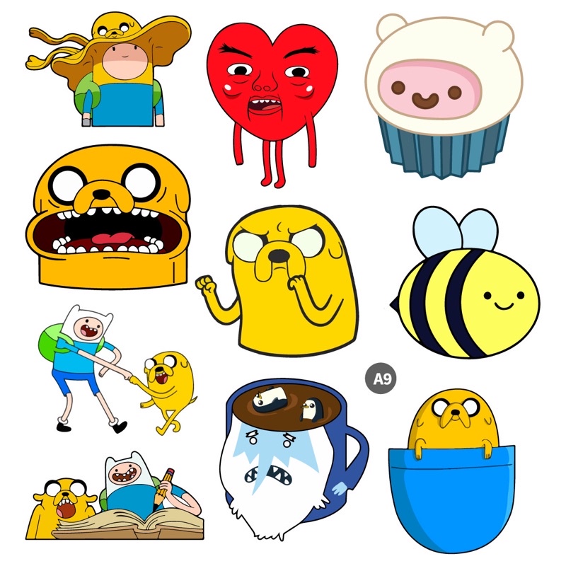 Combo 10/20/30/40/ 50 Sticker dán cao cấp HOẠT HÌNH ADVENTURE TIME siêu đẹp, dán nón, điện thoại, xe máy NT 39