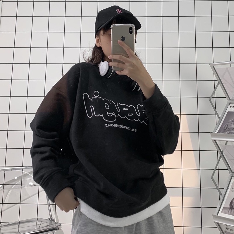 Áo Nỉ Sus Sưeater Form Rộng Unisex Nam Nữ Ulzzang- Áo Nỉ Cổ Tròn Basic