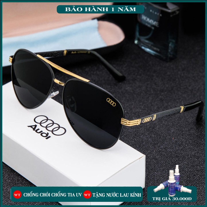 Kính mát nam Audi A188  tròng Polazied đen, chống lóa,Full box ,bảo hành 12T tặng kèm khăn lau + nước lau kính siêu sạch | BigBuy360 - bigbuy360.vn
