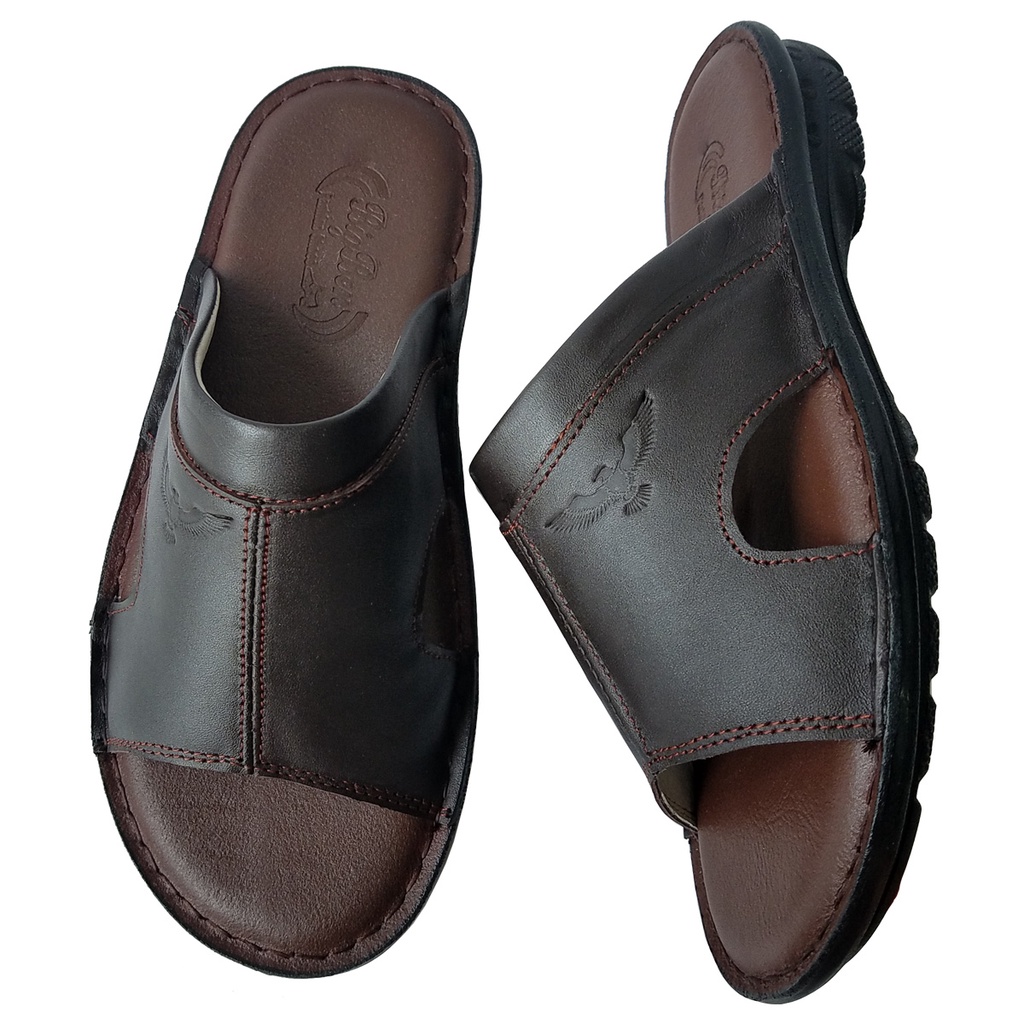 Dép Nam Quai Ngang Da Bò Thật BIGBEN Cao Cấp DN343