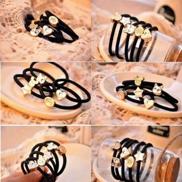 Combo 5 dây cột tóc đen nhiều hình