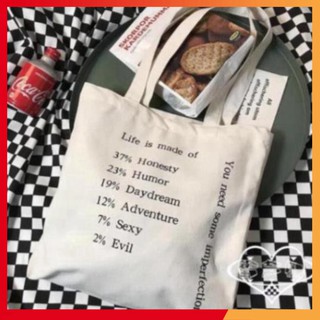 Túi tote life is có khoá kéo hsd12