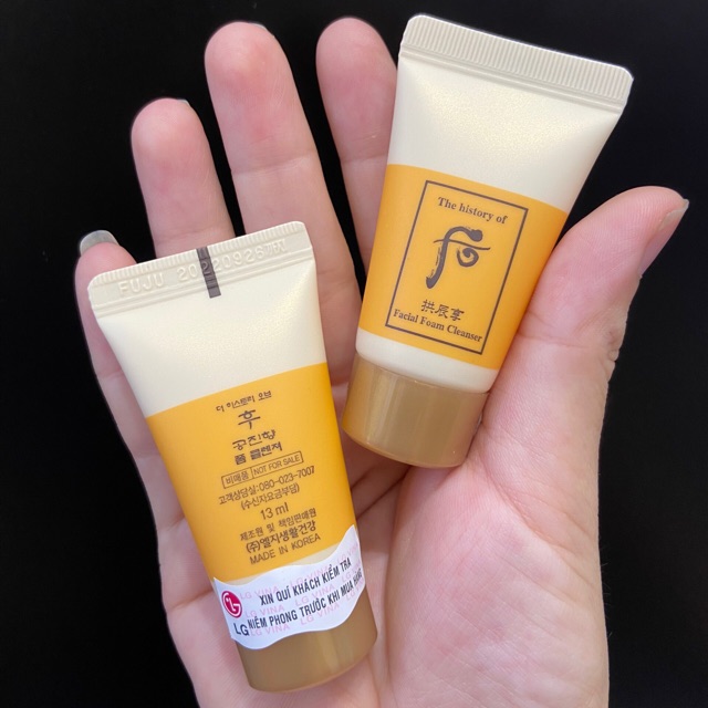 Sữa rửa mặt đông y Hoàng Cung Whoo mini 13ml