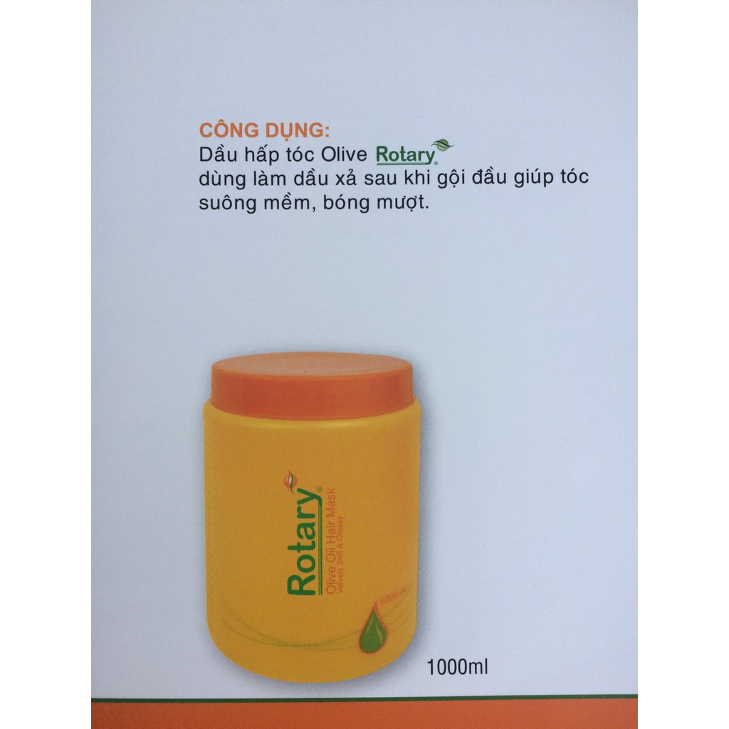 Dầu hấp ủ xả tóc Olive Rotary hủ vàng 1000ml