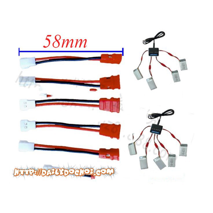Dây nối giữa jack cắm chân đỏ máy bay X5HW và XH