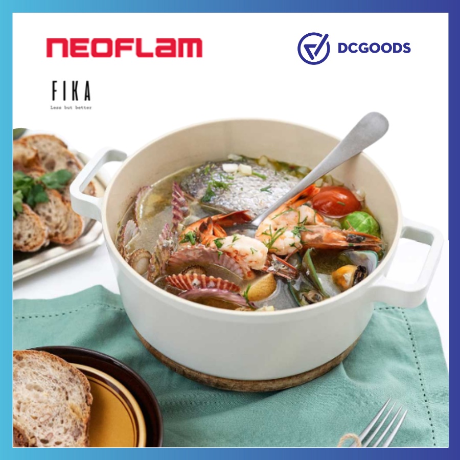 Nồi Tráng Gốm Cao Cấp Chống Dính 2 Mặt Dùng Cho Bếp Từ Neoflam Fika. Nhập Khẩu Nội Địa Hàn Quốc