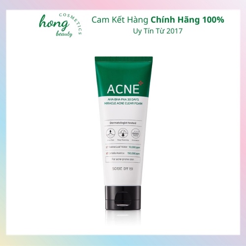 Sữa Rửa Mặt Some By Mi AHA-BHA-PHA 30 Days Miracel Acne Clear Foam