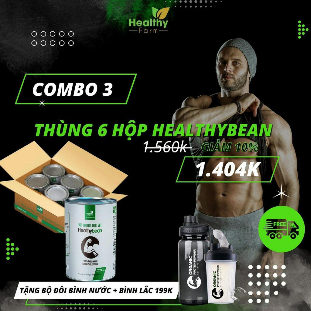 Bột Protein HealthyBean hỗ trợ  Tăng Cơ - Đốt Mỡ Dạng Lon