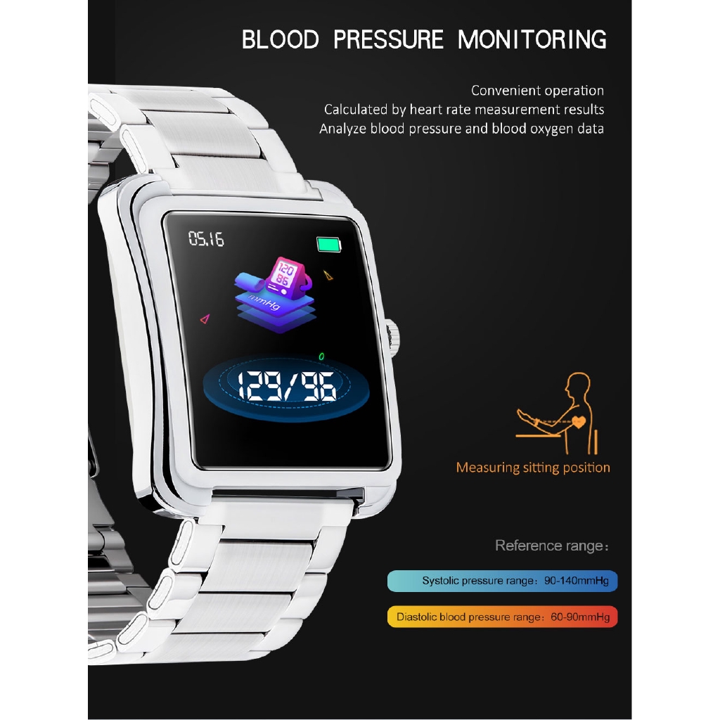 Men Smart Watch V60 Heart Rate Monitor Blood Pressure Fitness Tracker Alarm Smartwatch