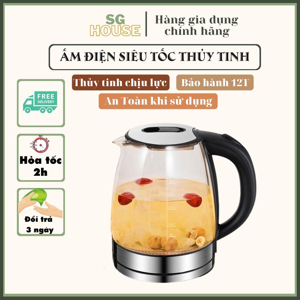 Ấm siêu tốc thuỷ tinh KAW, RAPIDO  Bảo hành chính hãng toàn quốc, Thiết kế thông minh, Tiết kiệm điện năng